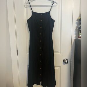 Old Navy Black Buttoned Maxi Sundress